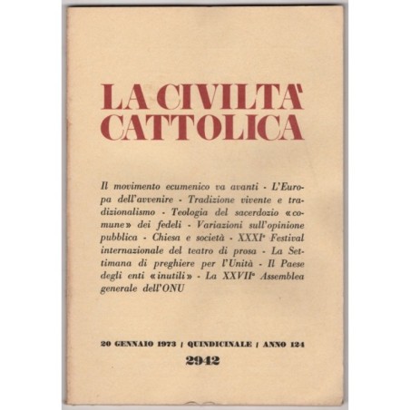 LA CIVILTÀ CATTOLICA-n 2, 20 gennaio-1973