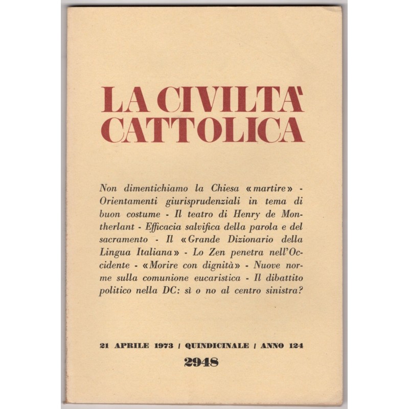 LA CIVILTÀ CATTOLICA-n 8, 21 aprile-1973