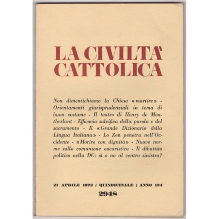 LA CIVILTÀ CATTOLICA-n 8, 21 aprile-1973