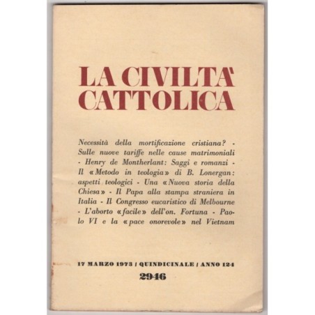 LA CIVILTÀ CATTOLICA-n 6, 17 marzo-1973
