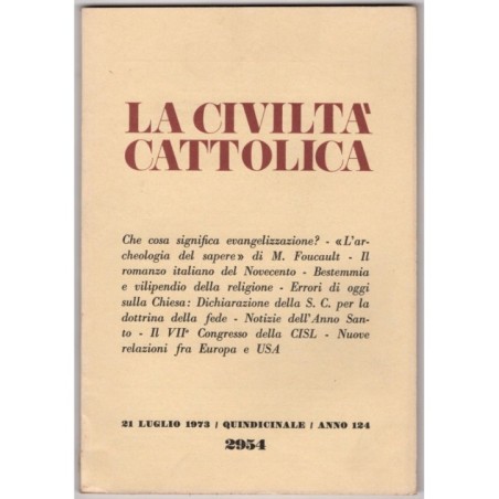 LA CIVILTÀ CATTOLICA-n 14, 21 luglio-1973