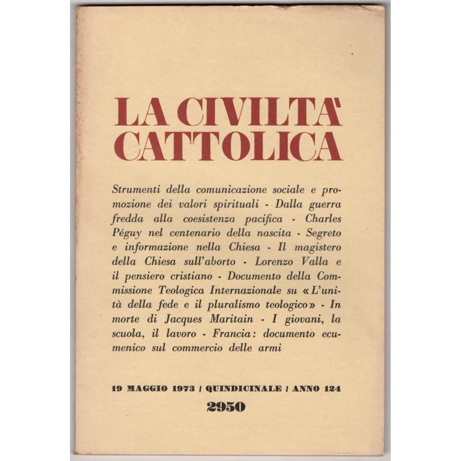 LA CIVILTÀ CATTOLICA-n 10, 19 maggio-1973
