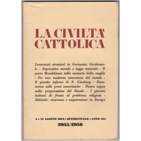 LA CIVILTÀ CATTOLICA-n 15-16, 4 e 18 agosto-1973