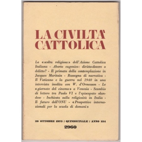 LA CIVILTÀ CATTOLICA-n 20, 20 ottobre-1973