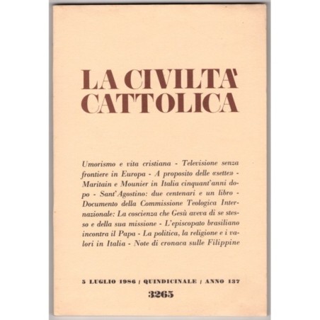 LA CIVILTÀ CATTOLICA-n 13, 5 luglio-1986