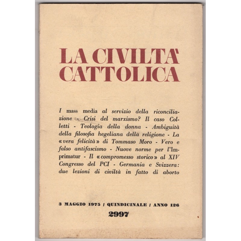 LA CIVILTÀ CATTOLICA-n 9, 3 maggio-1975