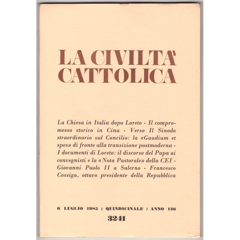 LA CIVILTÀ CATTOLICA-n 13, 6 luglio-1985
