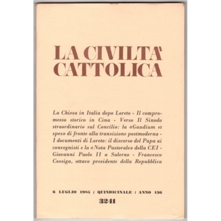 LA CIVILTÀ CATTOLICA-n 13, 6 luglio-1985