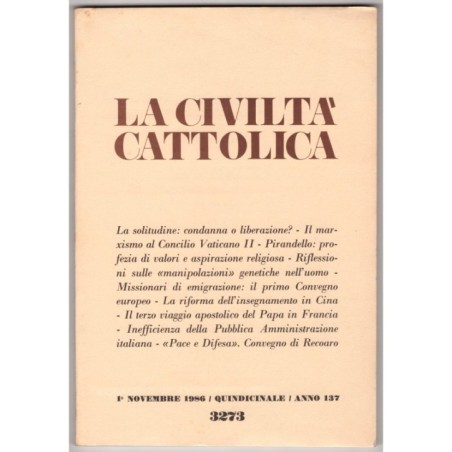 LA CIVILTÀ CATTOLICA-n 21, 1 novembre-1986