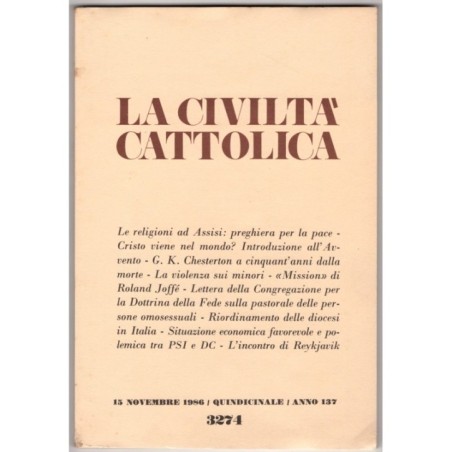LA CIVILTÀ CATTOLICA-n 22, 15 novembre-1986