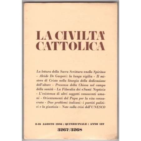 LA CIVILTÀ CATTOLICA-n 15-16, 2-16 agosto-1986