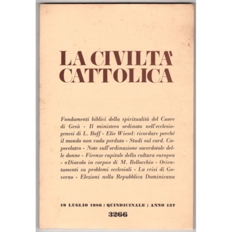 LA CIVILTÀ CATTOLICA-n 14, 19 luglio-1986