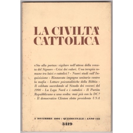 LA CIVILTÀ CATTOLICA-n 23, 5 dicembre-1992