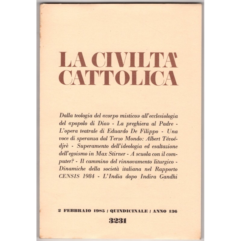 LA CIVILTÀ CATTOLICA-n 3, 2 febbraio-1985