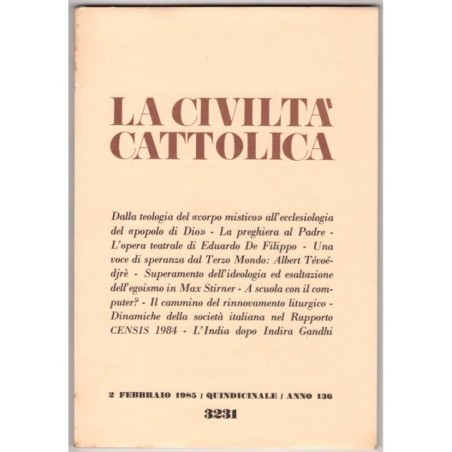 LA CIVILTÀ CATTOLICA-n 3, 2 febbraio-1985