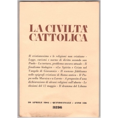 LA CIVILTÀ CATTOLICA-n 8, 20 aprile-1985