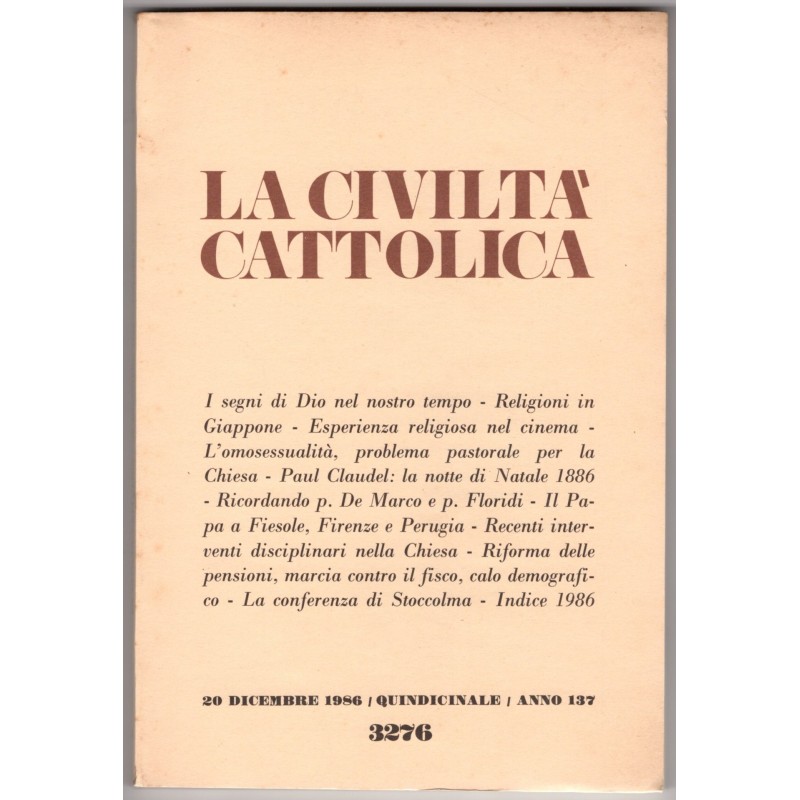 LA CIVILTÀ CATTOLICA-n 24, 20 dicembre-1986