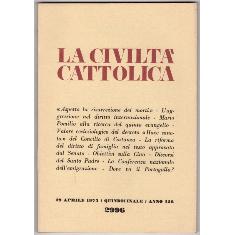 LA CIVILTÀ CATTOLICA-n 8, 19 aprile-1975