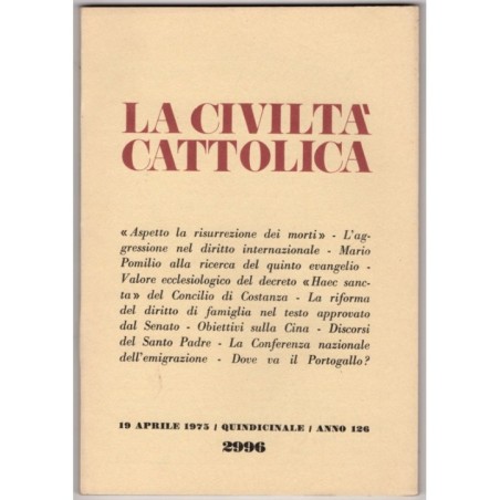 LA CIVILTÀ CATTOLICA-n 8, 19 aprile-1975
