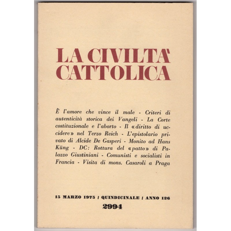 LA CIVILTÀ CATTOLICA-n 6, 15 marzo-1975