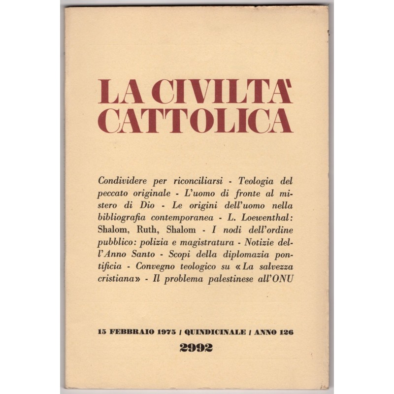 LA CIVILTÀ CATTOLICA-n 4, 15 febbraio-1975