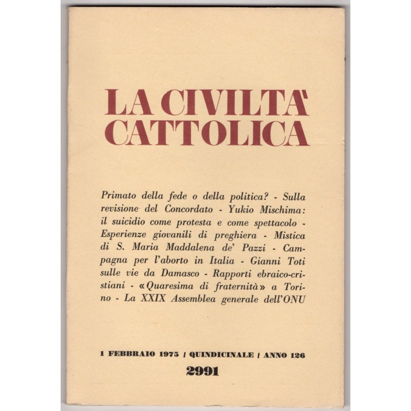 LA CIVILTÀ CATTOLICA-n 3, 1 febbraio-1975