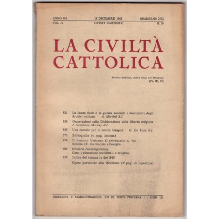 LA CIVILTÀ CATTOLICA-n 24, 18 dicembre-1965