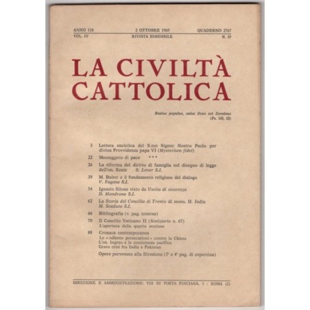 LA CIVILTÀ CATTOLICA-n 19, 2 ottobre-1965