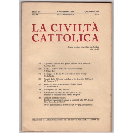 LA CIVILTÀ CATTOLICA-n 21, 6 novembre-1965