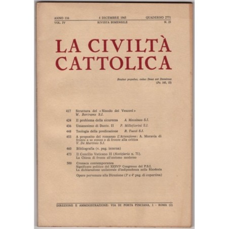LA CIVILTÀ CATTOLICA-n 23, 4 dicembre-1965