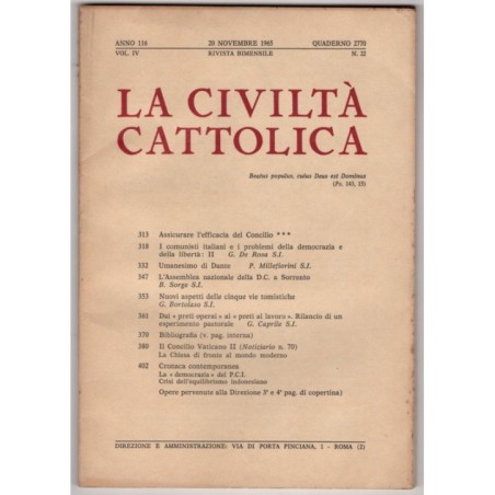 LA CIVILTÀ CATTOLICA-n 22, 20 novembre-1965