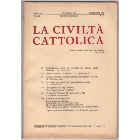 LA CIVILTÀ CATTOLICA-n 14, 17 luglio-1965