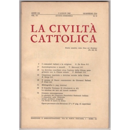 LA CIVILTÀ CATTOLICA-n 13, 3 luglio-1965
