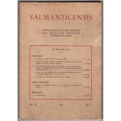 SALMANTICENSIS. COMMENTARIUS DE SACRIS DISCIPLINIS-vol 12, fasc 1-1965