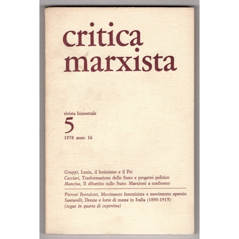 CRITICA MARXISTA-n 5, settembre/ottobre-1978
