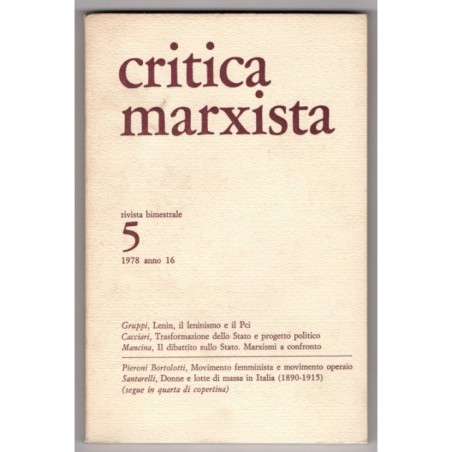 CRITICA MARXISTA-n 5, settembre/ottobre-1978