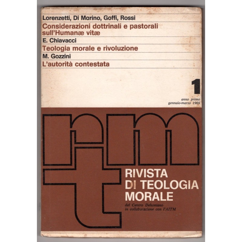 RIVISTA DI TEOLOGIA MORALE-n 1, gennaio/marzo-1969