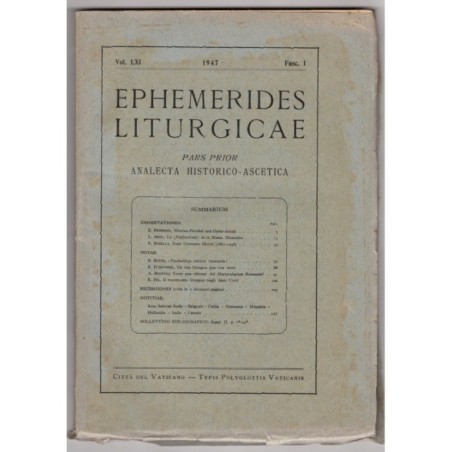 EPHEMERIDES LITURGICAE-vol LXI, fasc 1-1947