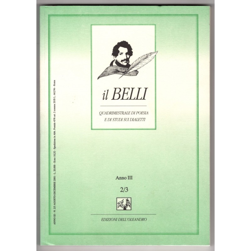 IL BELLI. QUADRIMESTRALE POESIA E STUDI SUI DIALETTI-n 2-3, ago/dic-2001