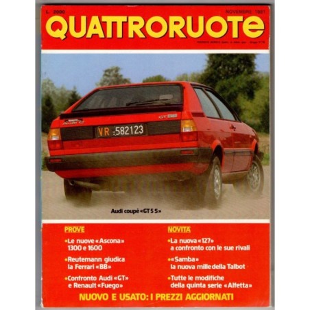QUATTRORUOTE-n 313, novembre-1981