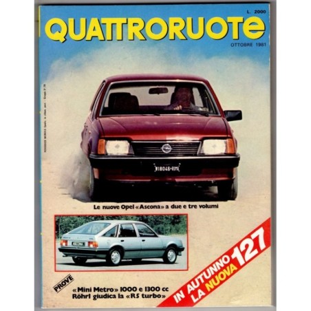 QUATTRORUOTE-n 312, ottobre-1981