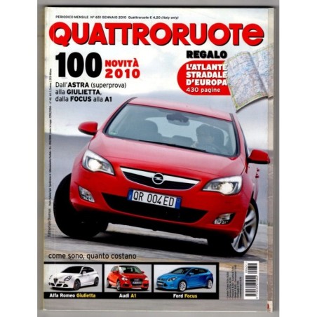 QUATTRORUOTE-n 651, gennaio + atlante stradale Europa-2010