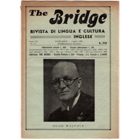 THE BRIDGE. RIVISTA DI LINGUA E CULTURA INGLESE-n 74, luglio-1952