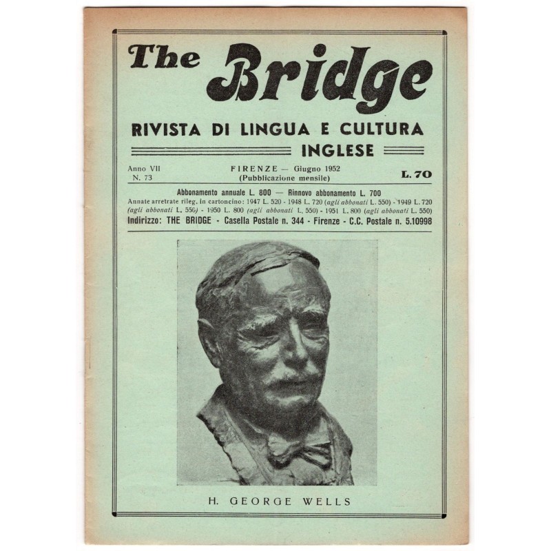 THE BRIDGE. RIVISTA DI LINGUA E CULTURA INGLESE-n 73, giugno-1952