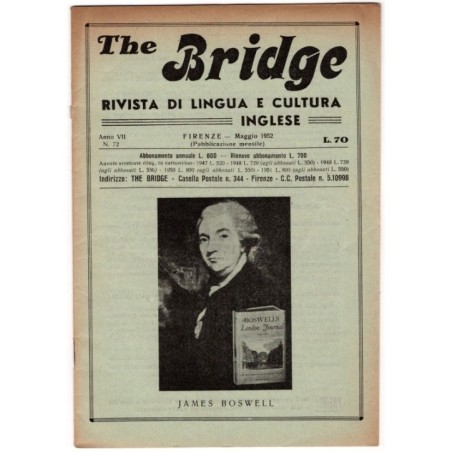 THE BRIDGE. RIVISTA DI LINGUA E CULTURA INGLESE-n 72, maggio-1952