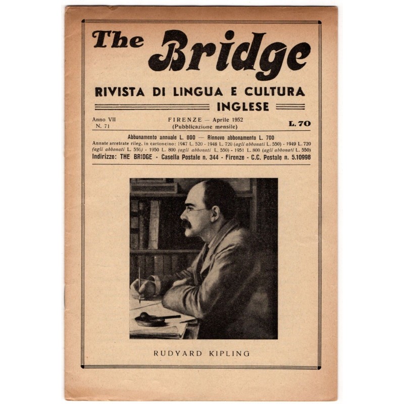 THE BRIDGE. RIVISTA DI LINGUA E CULTURA INGLESE-n 71, aprile-1952