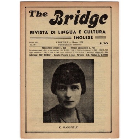 THE BRIDGE. RIVISTA DI LINGUA E CULTURA INGLESE-n 70, marzo-1952