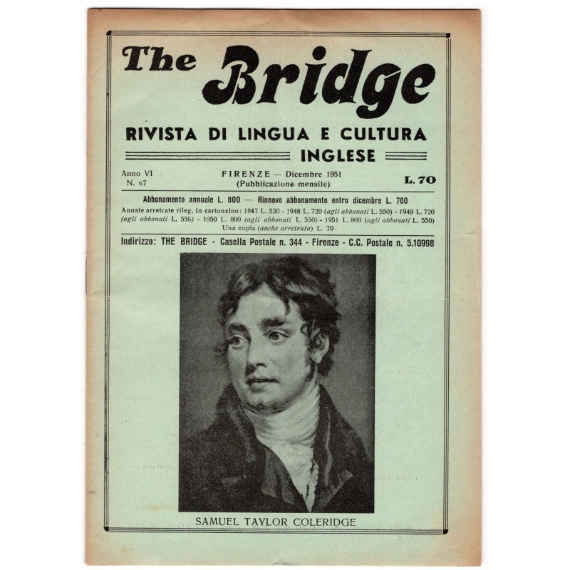 THE BRIDGE. RIVISTA DI LINGUA E CULTURA INGLESE-n 67, dicembre-1951