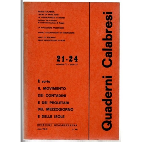 QUADERNI CALABRESI-n 21-24, settembre '71/aprile '72-1972