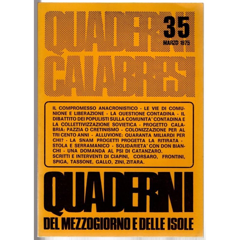 QUADERNI CALABRESI. MEZZOGIORNO E ISOLE-n 35, marzo-1975